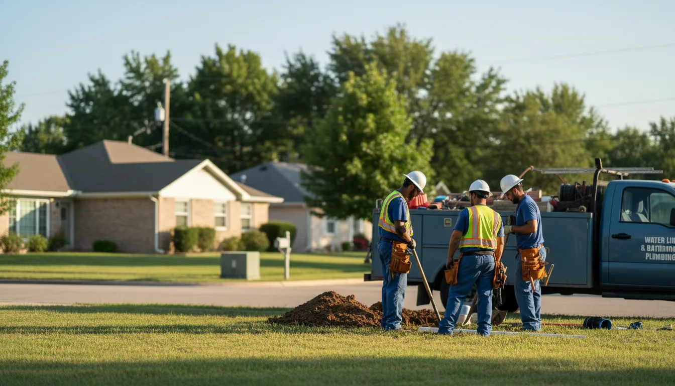 Residential water line and bathroom plumbing service in Fithian, IL